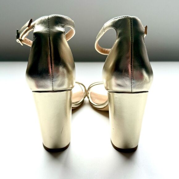 NWOT Jewel Badgley Mischka gold block-heel sandals . Size 6 - Picture 4 of 8